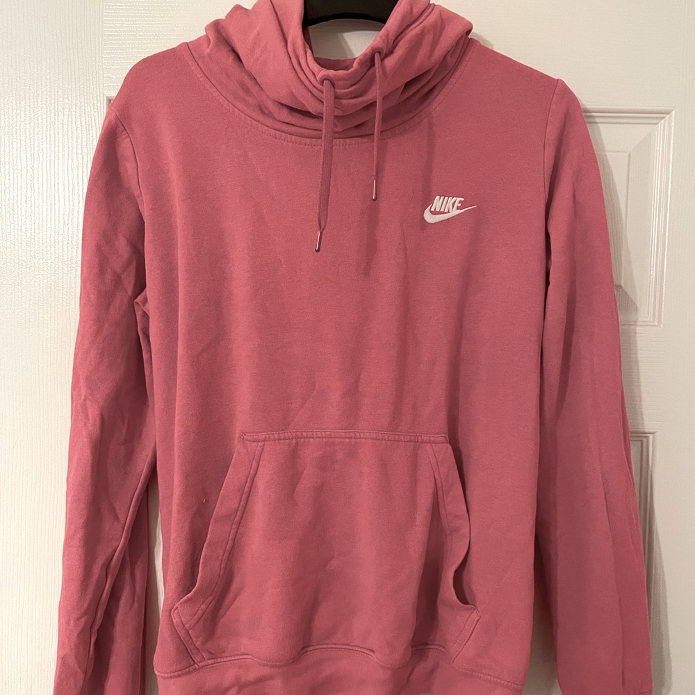 Nike funnel neck hoodie pink large